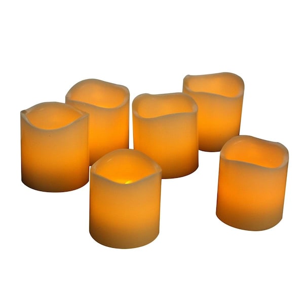 Ecogecko Real Wax LED Votive Candles & Premium Quality Flameless Candles with Timer - Set of 6, 6PK 87032-06 - main